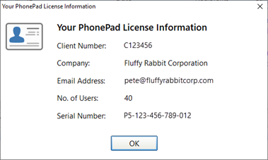 PhonePad Licence Information
