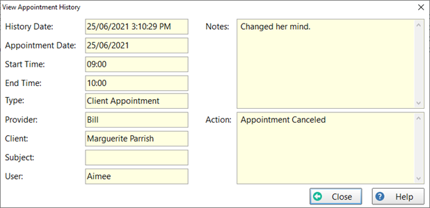 View Appointment History 1