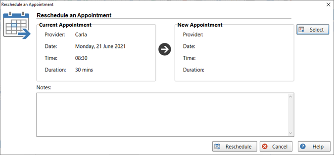 Reschedule Appointment