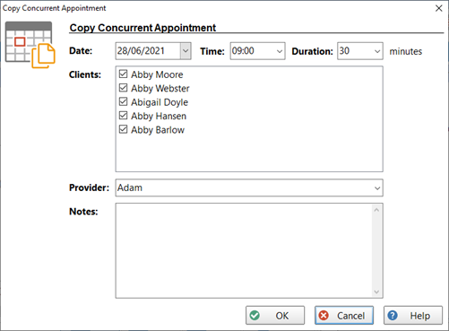 Copy Concurrent Appointment