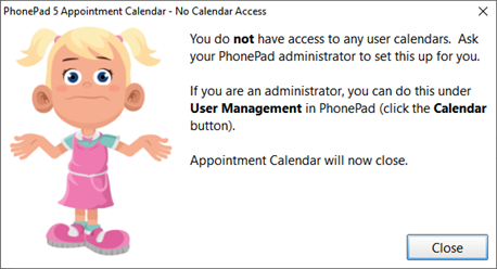 No Calendar Access