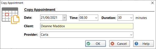 Copy Appointment Window