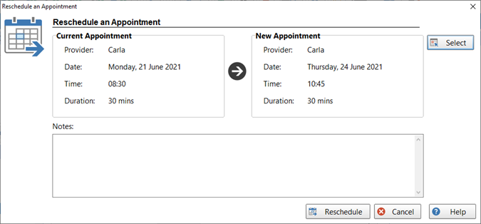 Reschedule Appointment 2