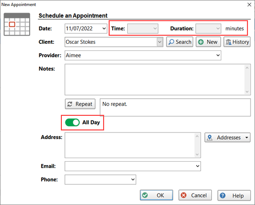 All Day Appointment