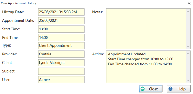 View Appointment History 2