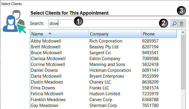 Concurrent Appointment Client Search