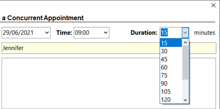 Concurrent Appointment Duration