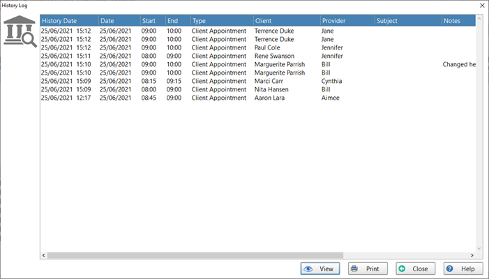 Appointment History