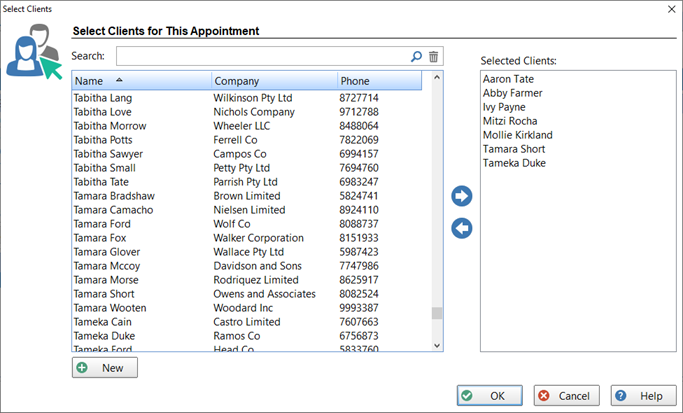 Concurrent Appointment Selecting Clients