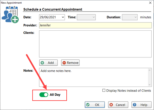 Concurrent Appointment All Day