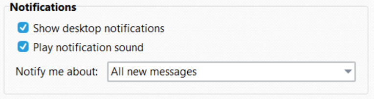Preferences - Notifications