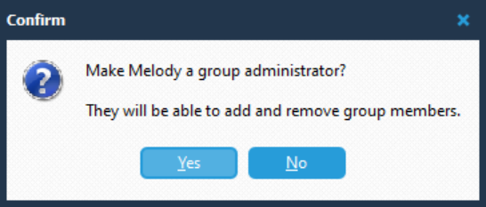 Make Admin Confirmation