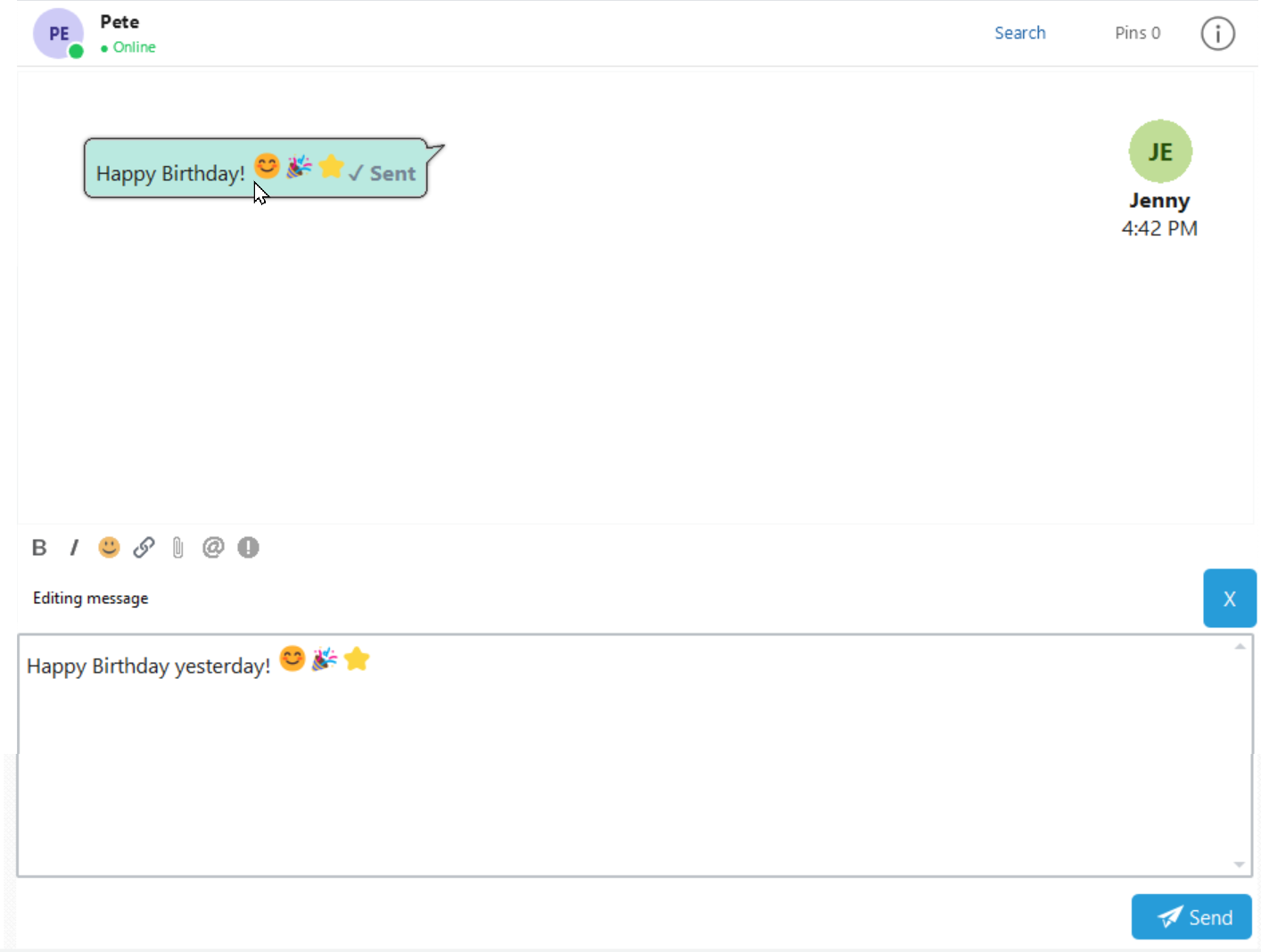 Editing a Message