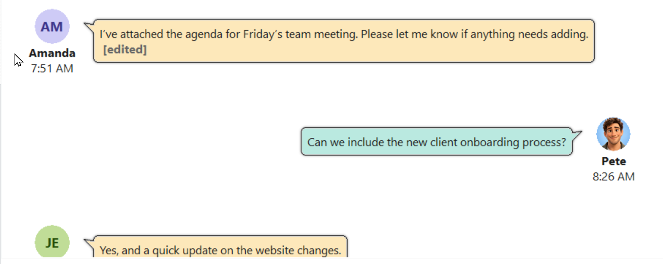 Message with Avatar