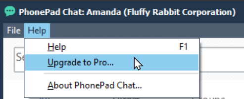 Upgrade to Pro Menu