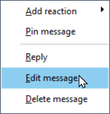 Edit Message Menu