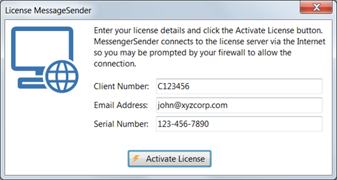 LicenseMessageSender
