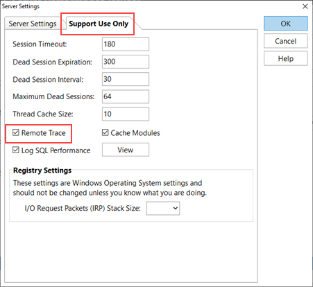 Remote Trace Server