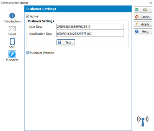 Pushover Settings
