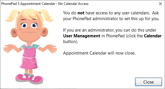 No Appointment Calendar Access