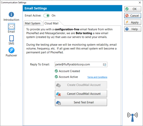 Cloud Mail Settings