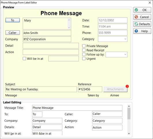 Message Lable Customize Phone Message Labels